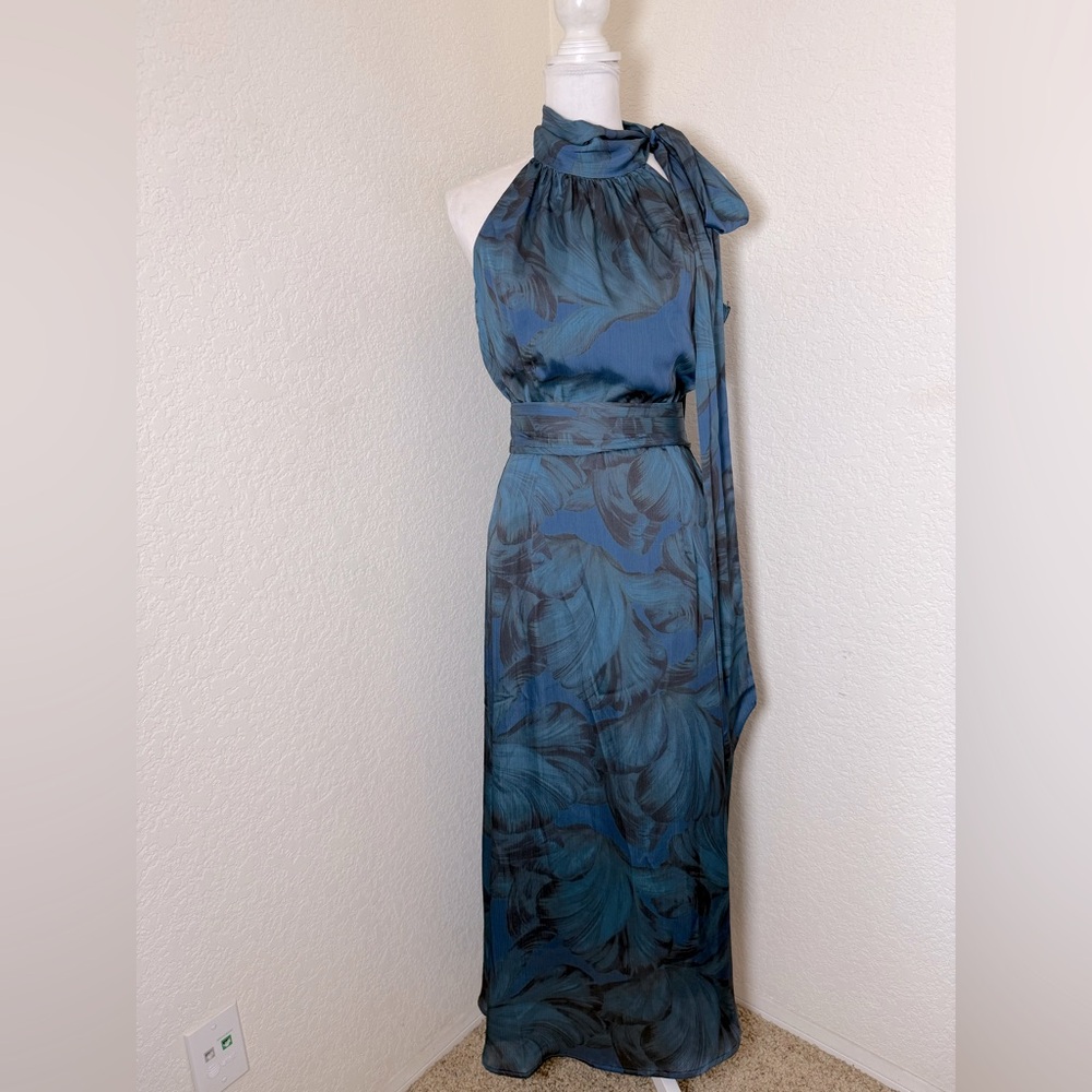 Sachin + Babi Teal Patterned Maxi Dress